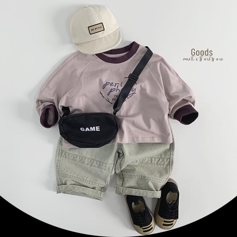 Детская весенняя футболка: Модный повседневный топ для мальчиков и девочек - Универсальная базовая футболка для малышей