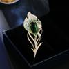 Women's Light Luxury Design Elegant Inlaid Zircon Flower Brooch Fashionable And Versatile Niche Design Sense Brooch