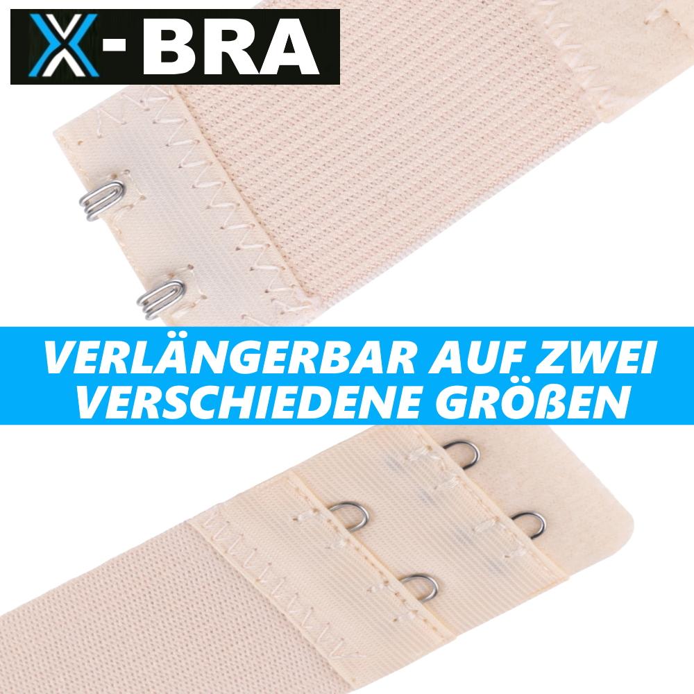 X-BRA Bra Extender Extension 1-2 Hooks Black White Beige [6 Pieces]