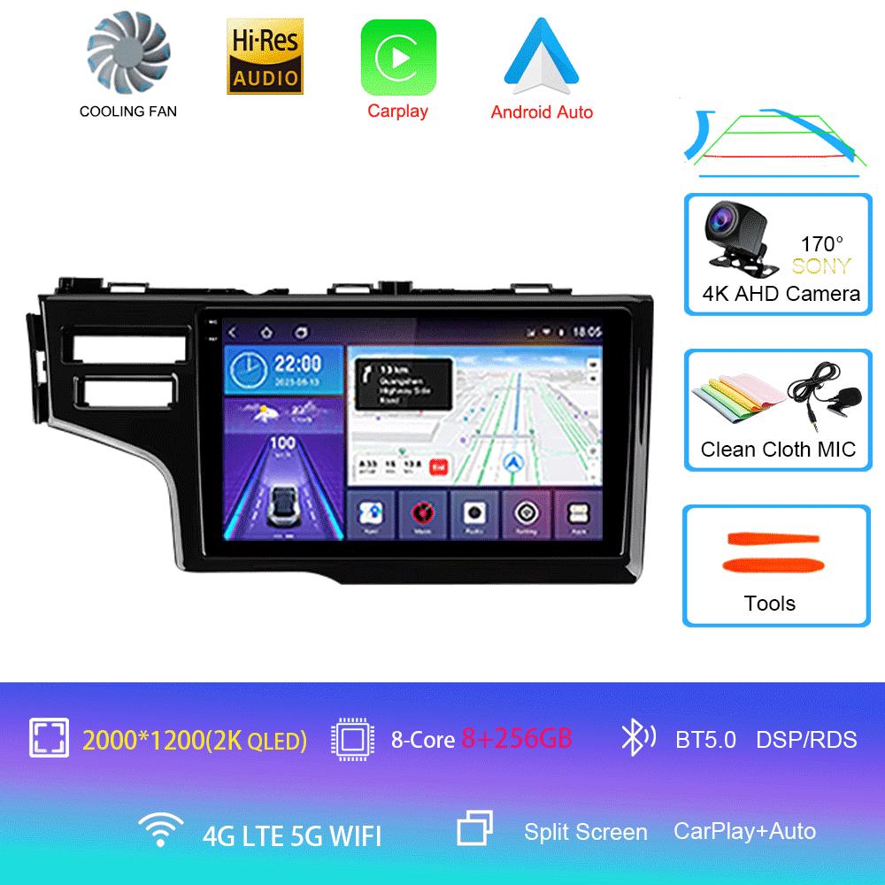 Для Honda Fit Jazz 2014 2015 2016 2017 Автомобильный радиоприемник Android 14 Carplay Автомультимедийный проигрыватель Авторадио GPS Стерео 2din Головное устройство