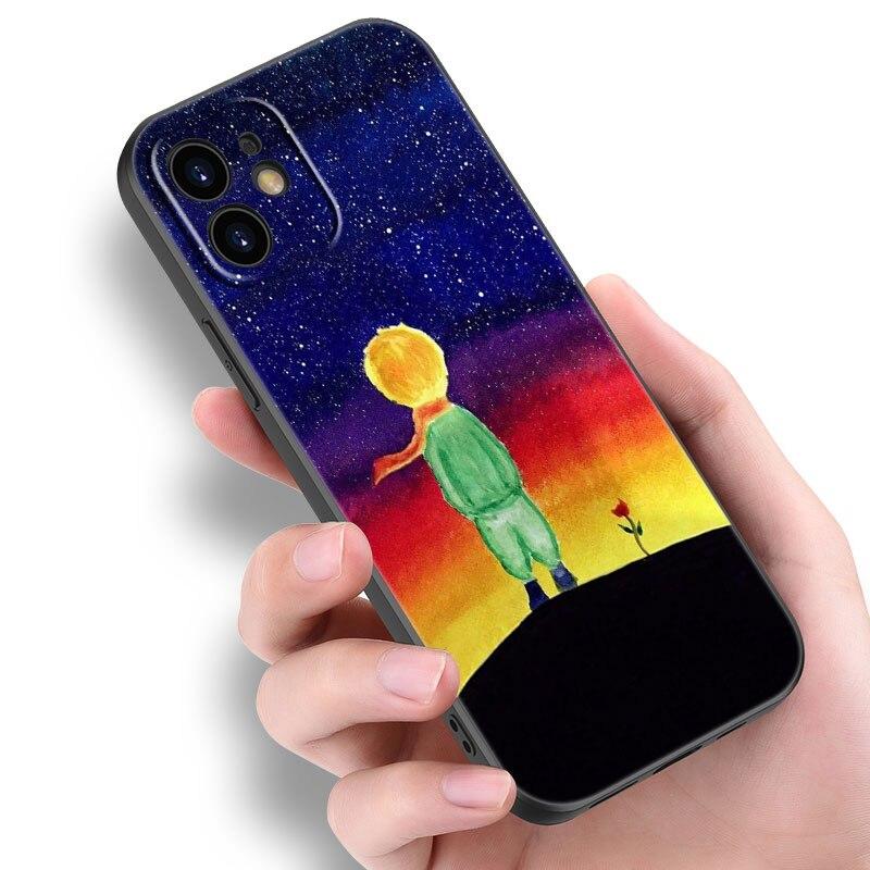 Чехол для телефона Little Prince fox для Apple iPhone 14 13 12 Mini 11 Pro Max 7 8 XR X XS 7 8 Plus SE 2020 2022 черный чехол