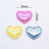 40Pcs 38*32mm Glitter Heart Applique Padded Patches for Clothes Hat Crafts Sewing Supplies DIY Headwear Hair Clips Bow Decor
