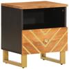 Nightstand in Brown and Black Solid Mango Wood