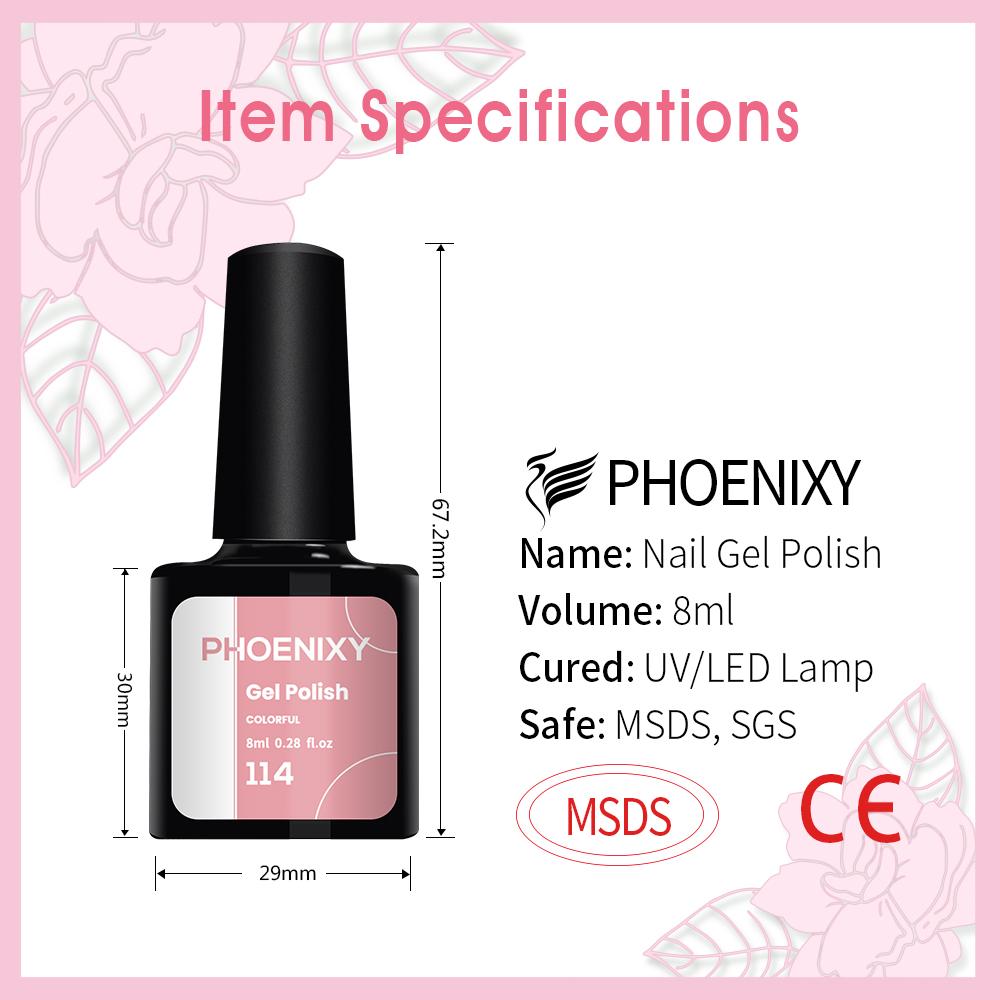 PHOENIXY, 20 шт., 8 мл/бутылка, набор гель-лаков для ногтей, замачиваемый УФ-гель, УФ-светодиодный лак для ногтей, маникюрный набор гелей для ногтей