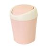 Plastic Mini Desktop Waste Trash Rubbish Can with Lid Portable Table Storage Container(Pink)
