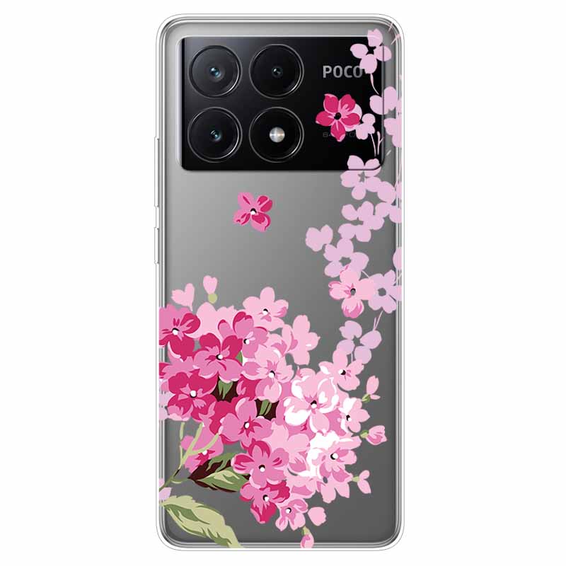Чехол для Xiaomi Poco X6 Pro Прозрачный Милый Мягкий Силикон ТПУ Чехол для Poco X6 / X6 Pro 5G Чехол для Телефона X 6 X6Pro Прозрачные Чехлы