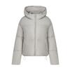 Women Short Medium Length Down Jacket Winter Warm Stand Collar Solid Color Casual Outerwear Coat