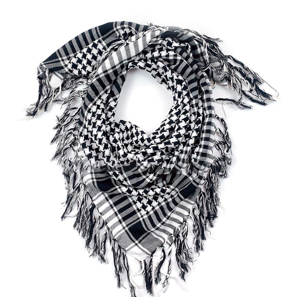 Lightweight Adult Lattice Pattern Shemagh Scarf Multi Purpose Headscarf Adjustable Religious Scarf Outdoor Headwrap