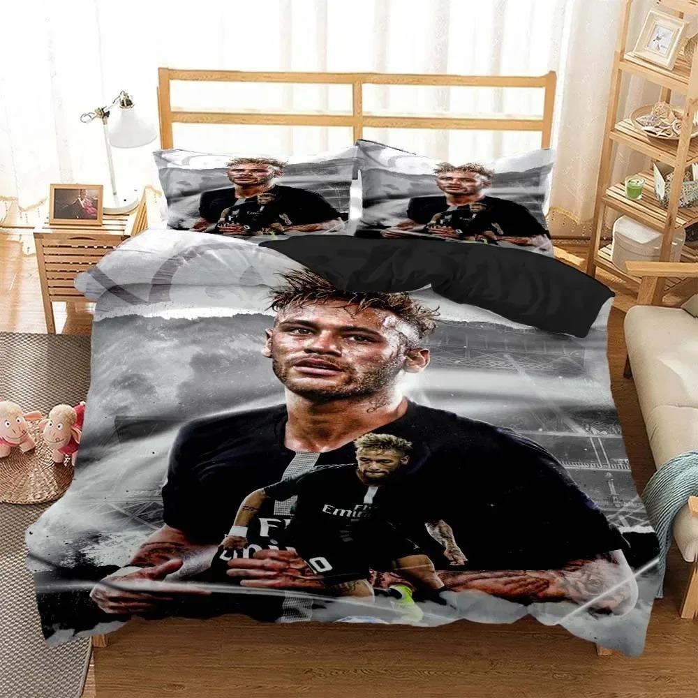 Football star Duvet Cover pillowcase Bedding Bedroom Decoration Children Gift adult Single Double bed Large SizeZip Duvet Cover