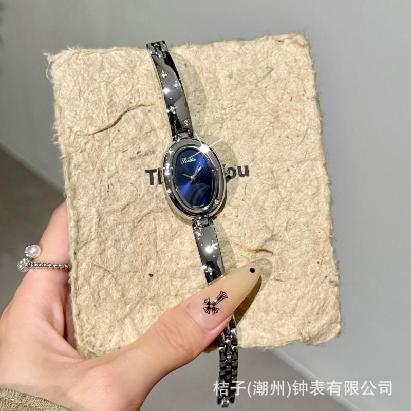 Elegant Womens Alloy Watch With Crystal Dial Oval Face 24mm Minimalist Luxury Bracelet Style 30M Water Resistant