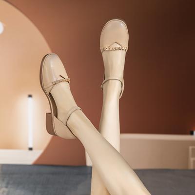 Августин сумка голова сандалии женские лето 2025 новая мода однословная пряжка мода одинарная обувь сандалии на низком каблуке