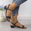 Fashion Spring and Autumn New Style Fashionable, Comfortable, Versatile Elegant Casual Round Toe Versatile Thick Heel Sandals