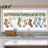 Scratch Resistant Holiday Decals Christmas Stockings Window Sticker, Static Cling Removable Decal, Waterproof Seasonal Reusable Stickers PVC Decal for