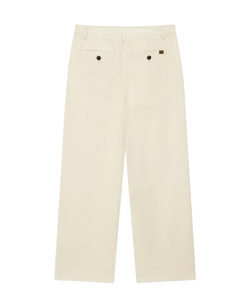 COVERNAT WOMAN Corduroy Pintuck Pants Ivory