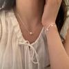 Natural Freshwater Pearl Sparkling Metal Necklace Women'S Super Flash Personality Fashion Exquisite Versatile Neck Chain Collarbone Chain