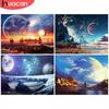 HUACAN Алмазная картина «Космос», полная квадратная круглая вышивка крестиком 5D Алмазная вышивка Пейзаж Мозаика Вселенная Украшение дома Искусство