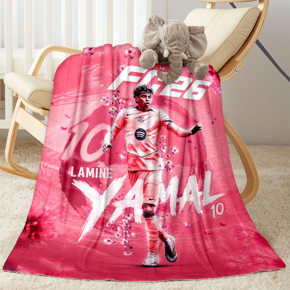 Lamine Yamal's Future Football Blanket Ultra-Soft Great for Bed Office Chair Office for All Seasons Playful Design Birthday Christmas Gift Blanket
