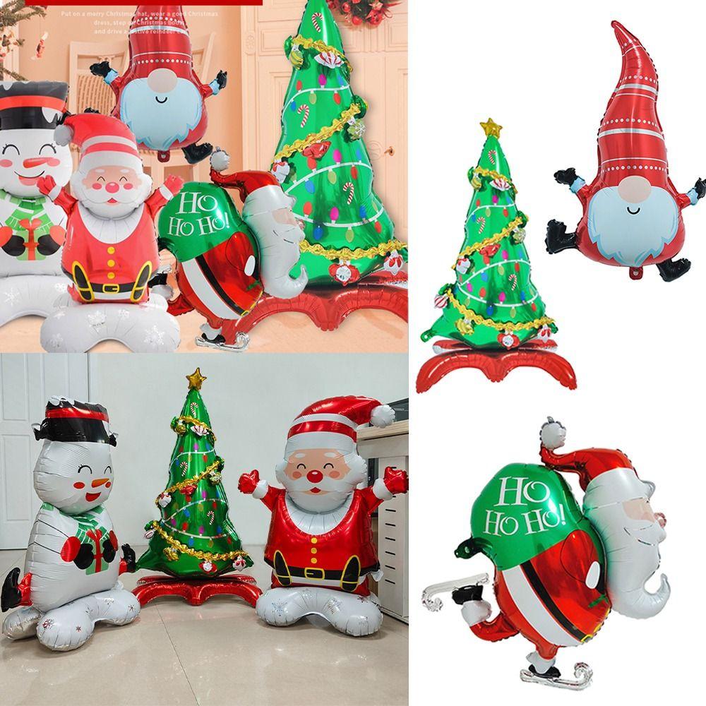 Санта-Клаус Фольгированные Шары 3D Большие Стоящие Шары Главная Новогодняя Вечеринка Поставки