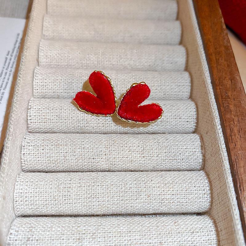 Vintage Red Flocking Earrings Collection Bow Knot Earstuds Vintage Style Earrings Jewelry Gift