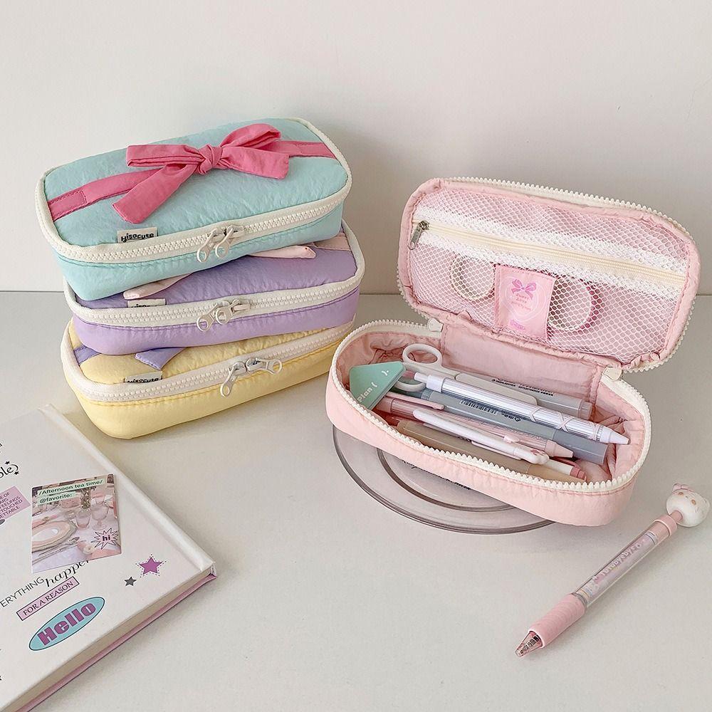 Candy Colored Stationery Storage Bag Large Capacity Storage Bag Pencil Case School Office