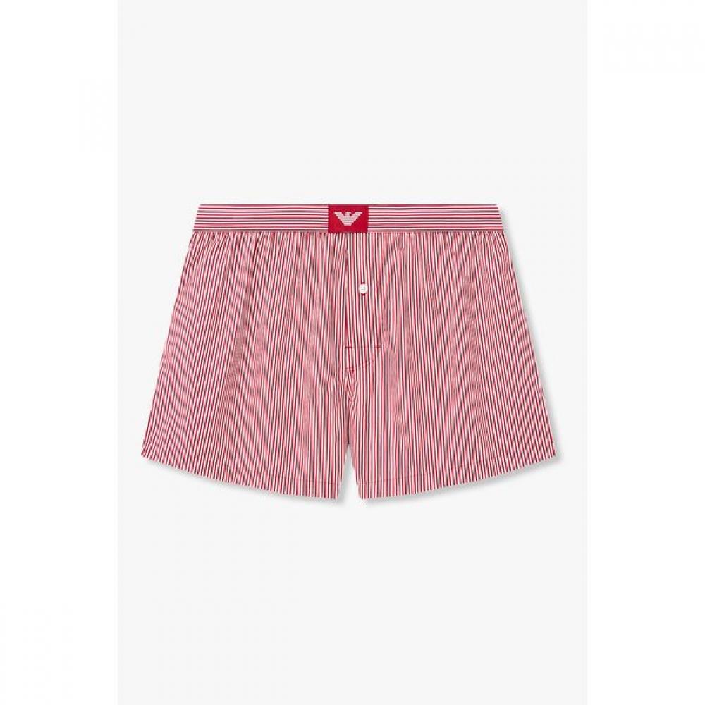 Emporio Armani Мужские плавки-боксеры 2 шт. с полосками и нашивкой-орлом 0816112086 0816112091