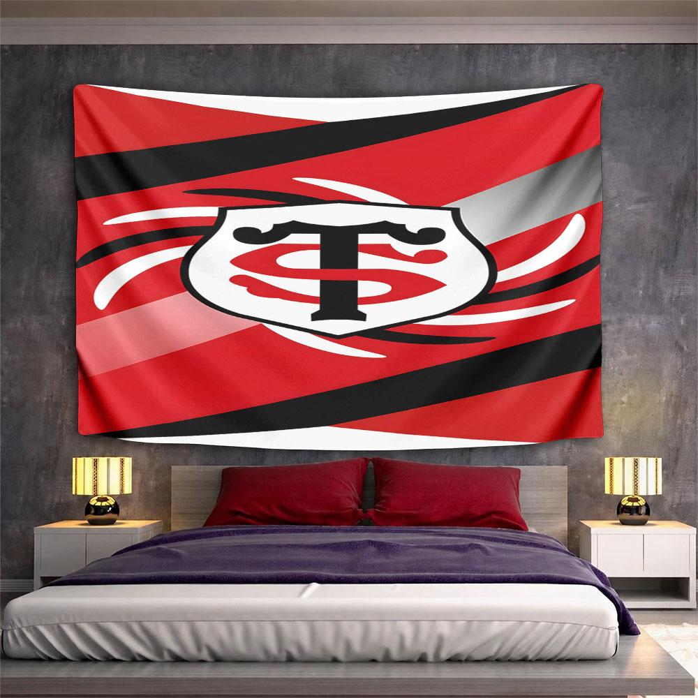 Red Shield with Swirling Black Lines Pattern Wall Hanging Tapestry Decorative Tapestry Home Decor for Bedroom and Living Room