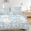 3pcs Blue Cute Cinnamoroll Bedding Set - 1 Soft Quilt Cover + 2 Pillowcases, Machine Washable - Suitable for All Seasons, Perfect Gift for F
