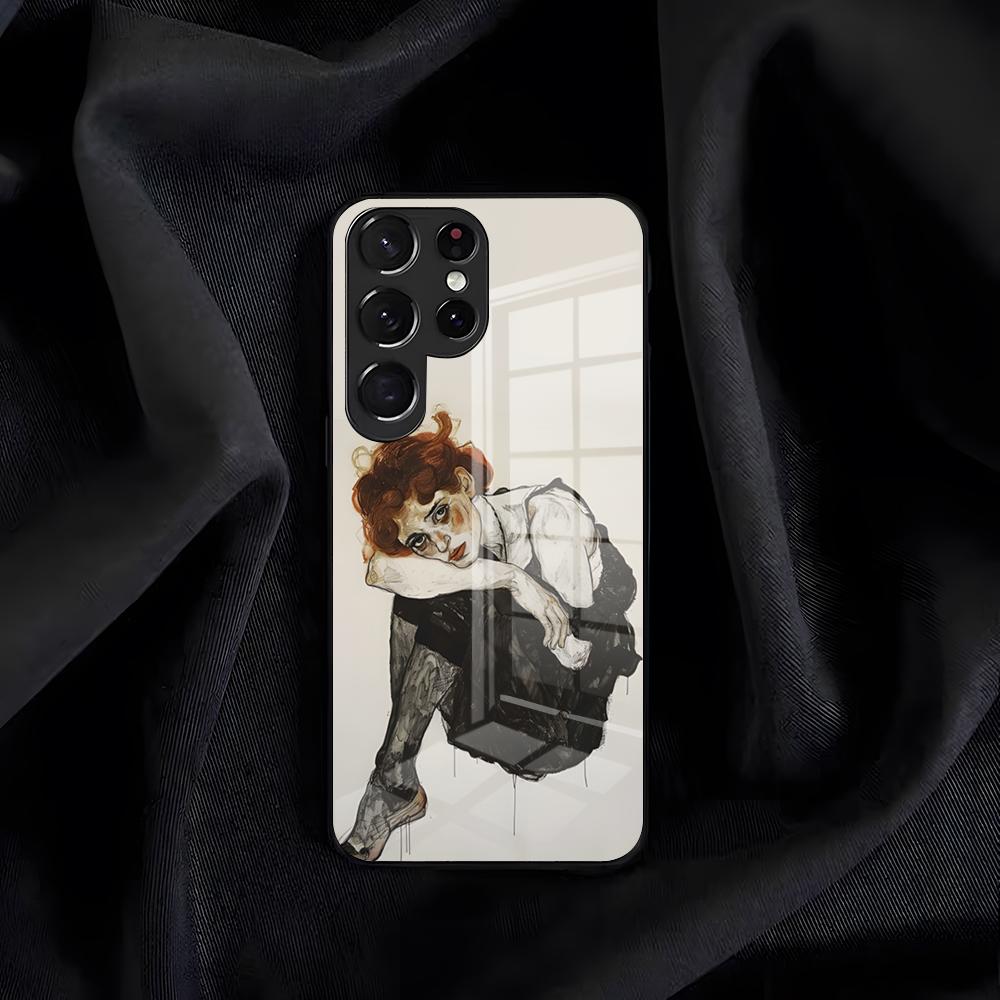 E-Egon Schiele Art Phone Case For Samsung S26 S25 Edge S24 S23 S22 S21 S20 Ultra Plus FE Glass Cover