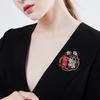 Lady Brooch Hollow Vortex Shape Colorful Faux Crystal Anti-slip Bag Coat Collar