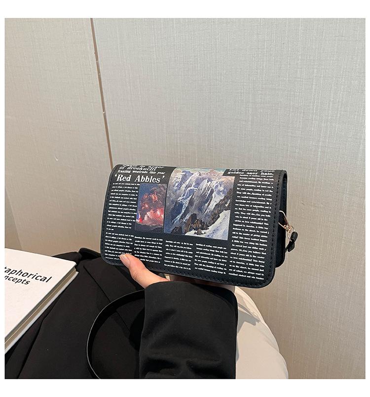 Газета Ветер 2025 Персонализированная Новая Мода Простой Дизайн Тренд Летняя На Плечо Кроссбоди Женская Маленькая Квадратная Сумка