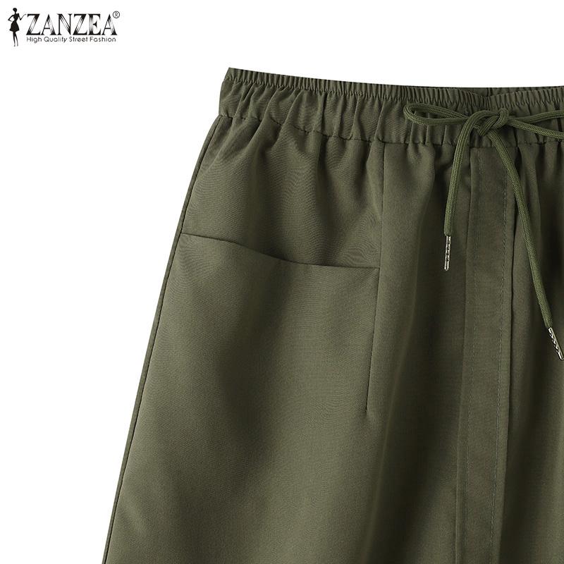 ZANZEA Women Casual Elastic Waist Loose Summer Skirts