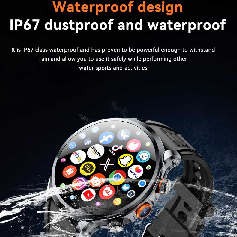HD камера Smartwatch 128G SIM карта Smartwatch круглый экран карта телефон часы 1.95-дюймовые Smart Watch камера Heart Rate NFC