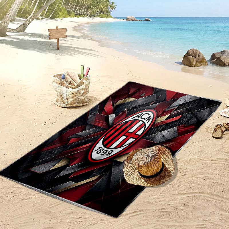 Пляжное полотенце с принтом AC Milan, быстросохнущее, мягкое, портативное, большое, прямоугольное, пляжное покрывало для путешествий, бассейна