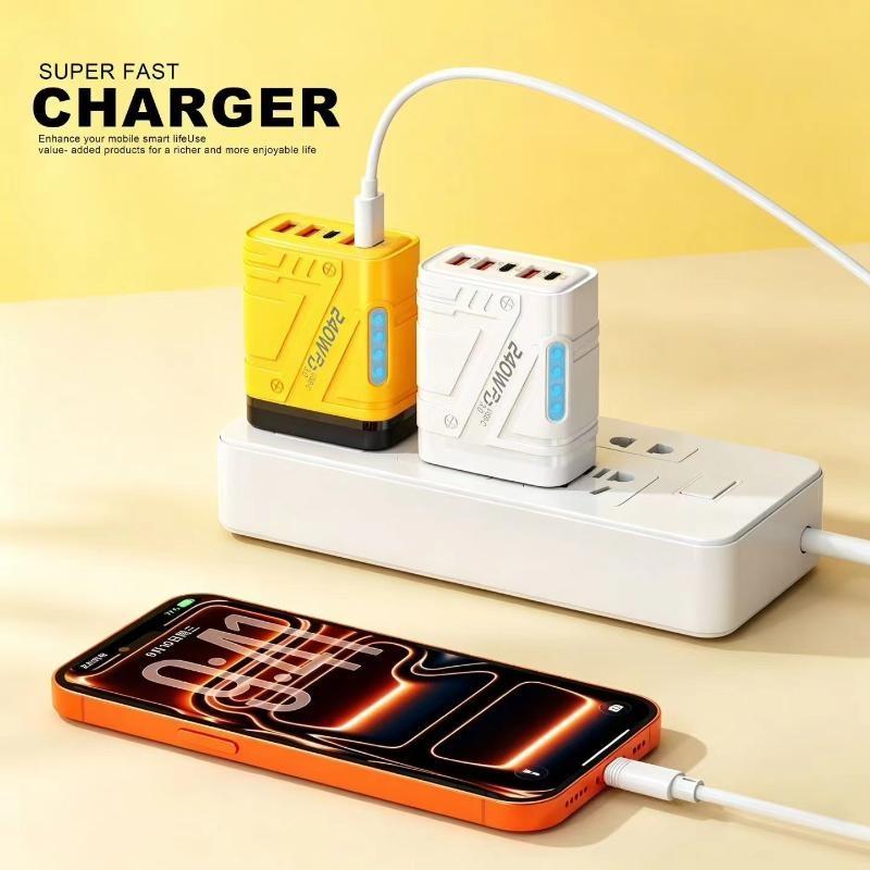 240 Вт, 5 портов USB Type-C, станция для зарядки, 2 порта PD, 3 порта USB, адаптер быстрой зарядки для планшета, штепсель EU/US, дорожный зарядник