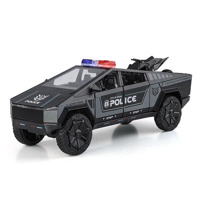 1/24 Tesla Полицейский Внедорожник Металлический Литой Модель Автомобиля Звук и Свет Инерционный Детский Игрушечный Автомобиль Подарок на День Рождения Бойфренд Мальчик