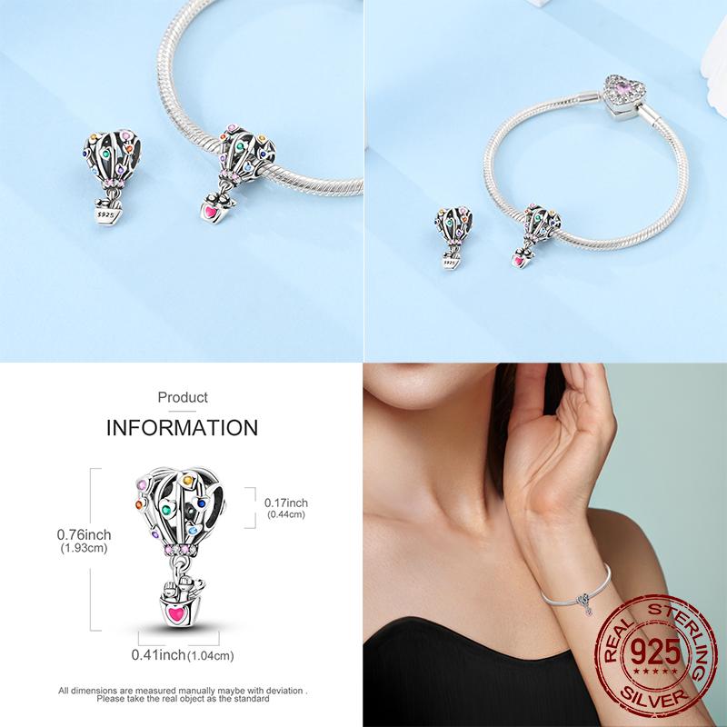 Оригинальные медные бусины-сердечки с любовью, шарм-бусина в виде воздушных шаров, подходит для браслета, ожерелья, женские украшения, подарки