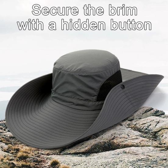 Мужская шляпа рыбака с большой полостью, защитой от ультрафиолета и солнечных лучей, с сеткой, ветрозащитным ремешком, защитой полей, быстросохнущая