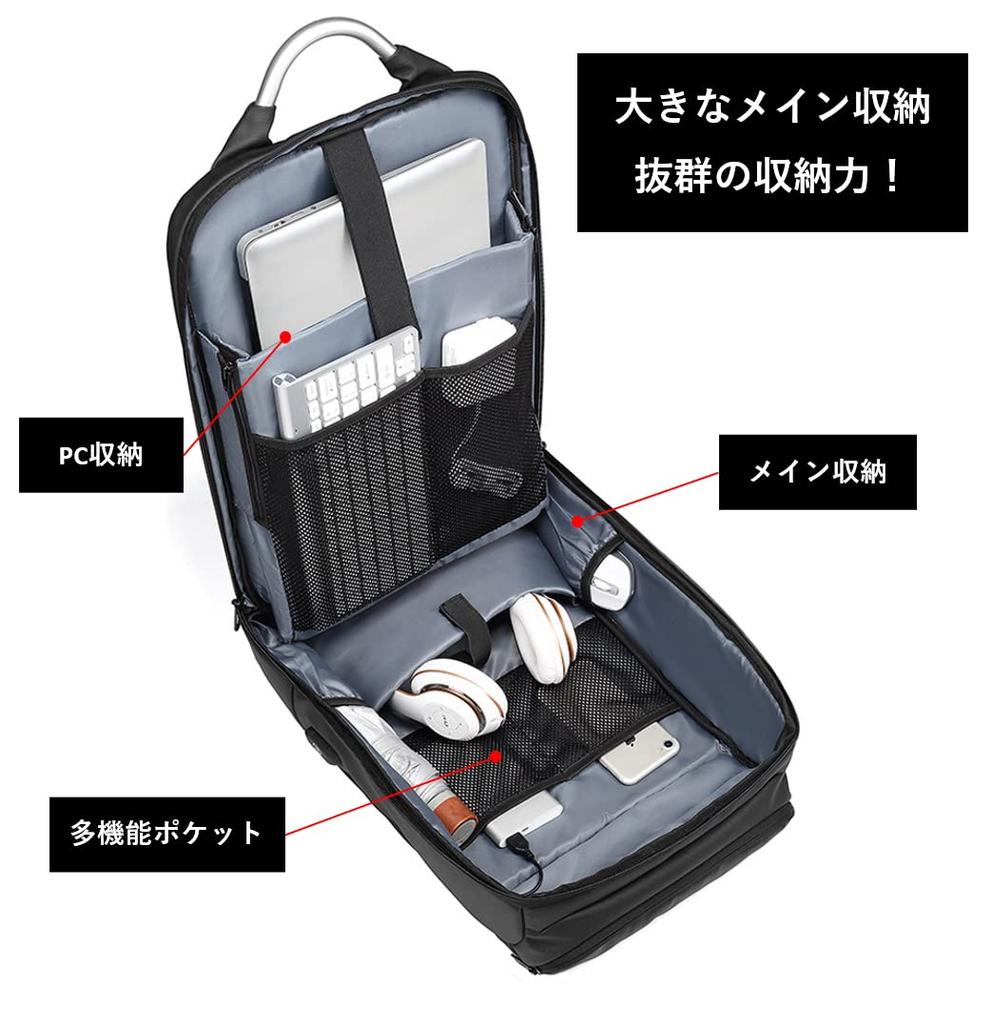 [W STORE] Сделано на Земле людьми Бизнес-рюкзак wbp-bk3, Большая вместимость, Стильный, USB-зарядка, Водоотталкивающий, Многофункциональный, Легкий,