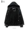 Мужская мотоциклетная куртка из искусственной кожи большого размера со съемным капюшоном и флисовой подкладкой - Европейский и американский тренд