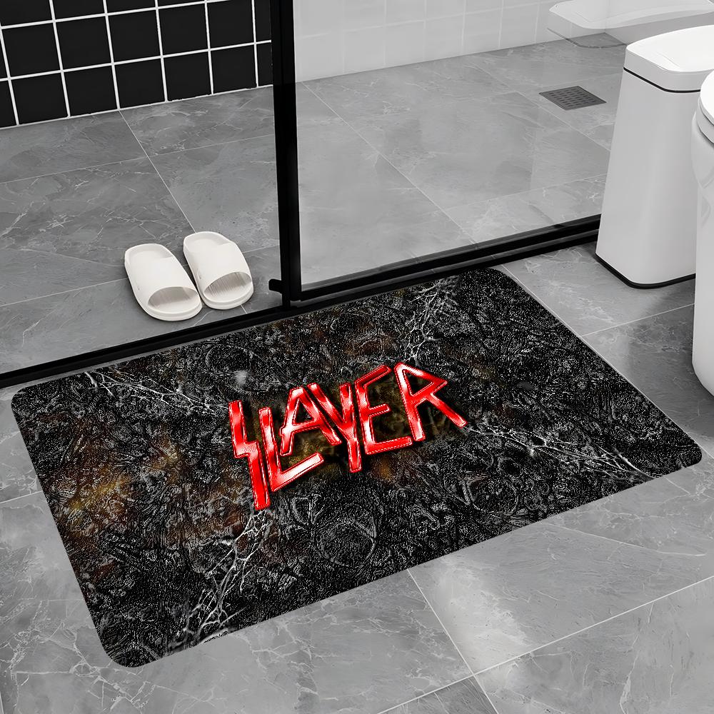 Фланелевый Коврик с Принтом Логотип Группы Slayer Рок-Музыка Придверный Коврик Декор Входа в Гараж