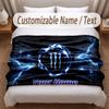 Monster Energy Printed Flannel Blanket Custom Name Text Soft Warm Throw For Bedroom Holiday Gift