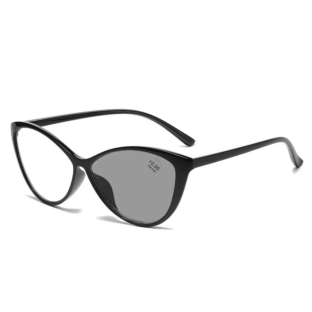 Новые трендовые сверхлегкие фотохромные очки для пресбиопии, роскошные очки для чтения «кошачий глаз», мужские и женские винтажные очки с диоптриями в ретро-стиле