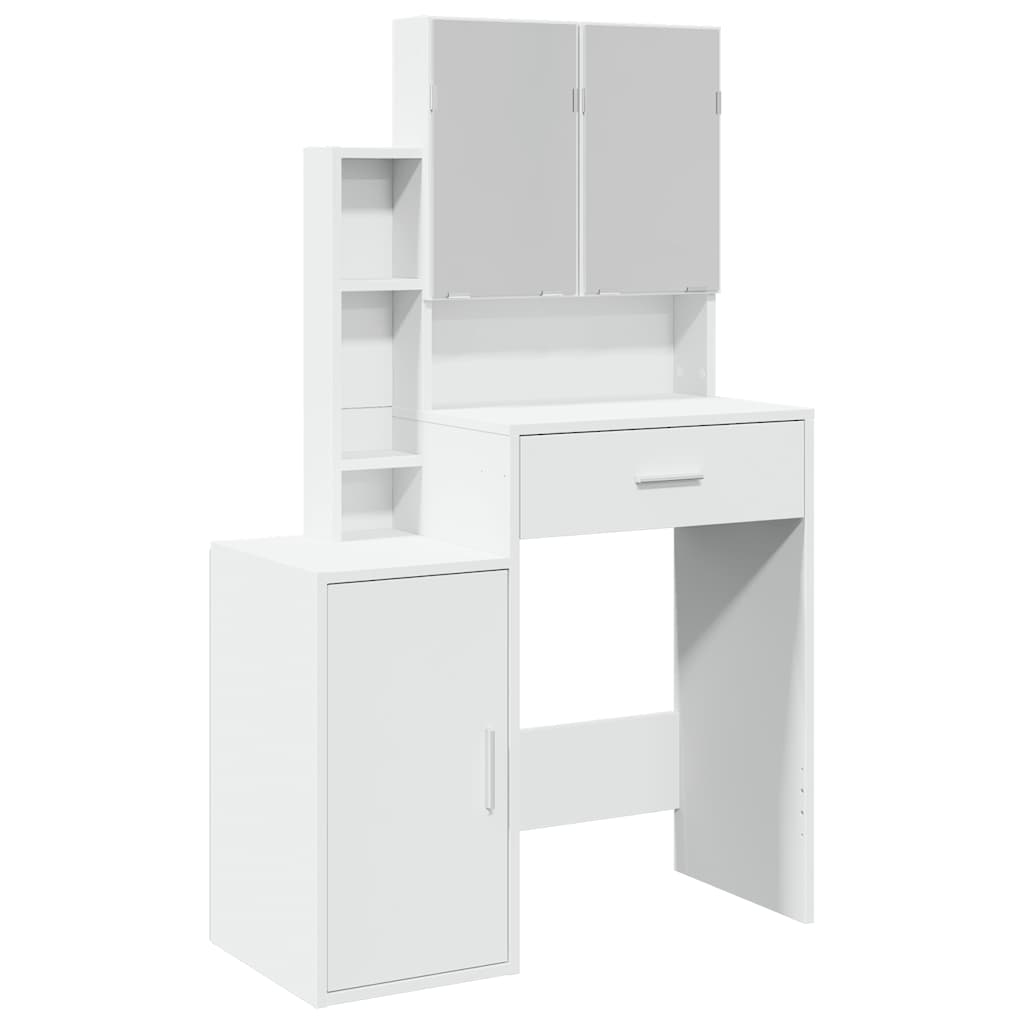 Makeup Table with Cabinet White 80 x 35 x 132 cm