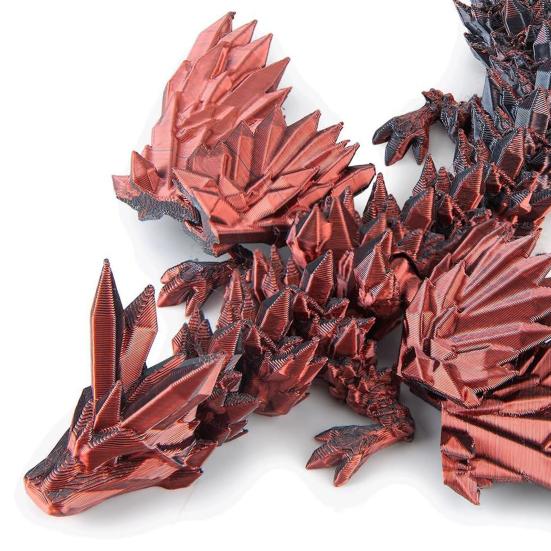 3D Printed Flying Dragon Figurine Winged Dragon Figure Movable Joints Articulated Dragon Model