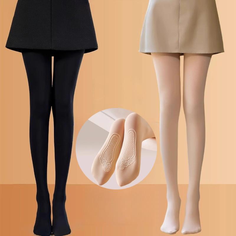Теплые чулки женские большого размера, нескользящие колготки, полупрозрачные, тонкие, эластичные, бархатные колготки