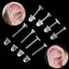 Diy Ear Jewelry Transparent Ear Plug Earring Needle Invisible Plastic Ear Stick Flat Blank Ear Stud Plug