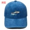 New Wave Shark Embroidery Baseball Cap Washed Retro Men's and Women's Casual Outdoor Shade Cap Tide
