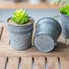 1PC Nordic Retro Tin Metal Succulent Flower Pot Flower Bucket Iron Barrel Dried Flowers Fresh Pastoral Make Old Tin Flower