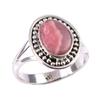 Ювелирное кольцо из стерлингового серебра 925 пробы с натуральным родохрозитом S.8 w6M84