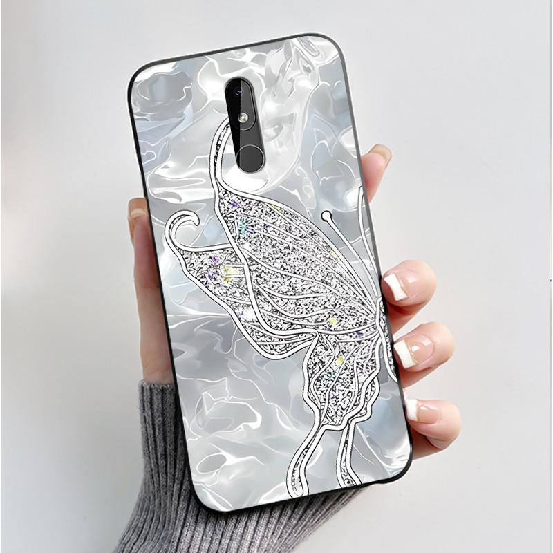 Printing Pattern Case For Nokia 3.2 / Nokia 3 / Nokia 3.1 Capa Coque Soft Silicone Black Shell Cover Cute Flower Cartoon Casing